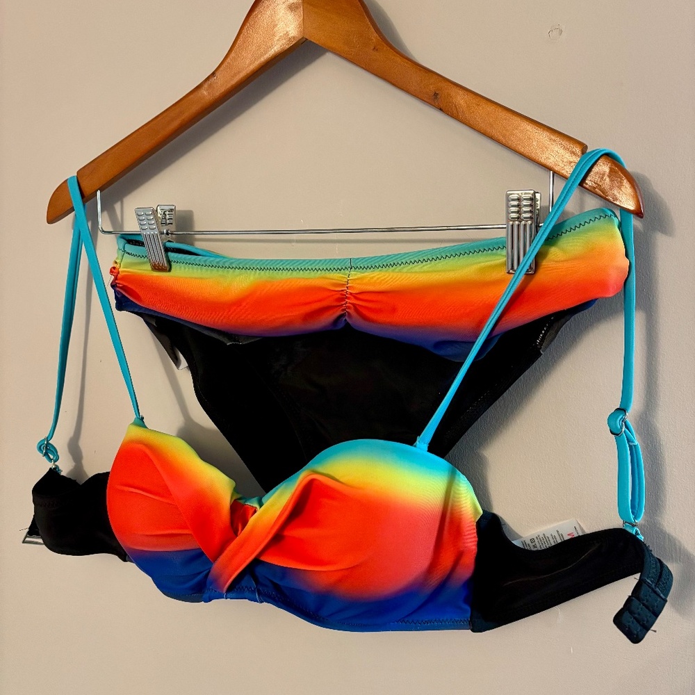 Neon colours two piece swimsuit